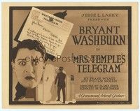 3d167 MRS. TEMPLE'S TELEGRAM TC '20 Bryant Washburn in movie version of famous stage farce!