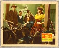 3d469 MY DARLING CLEMENTINE LC #2 '46 Henry Fonda, Victor Mature & Linda Darnell by crowd!