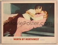 3d481 NORTH BY NORTHWEST LC #3 '59 Cary Grant & Eva Marie Saint kissing in the train's upper berth!