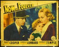 3d485 NOW & FOREVER LC '34 great 3-shot of Gary Cooper, Carole Lombard & cute Shirley Temple!