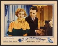 3d490 ONLY YESTERDAY LC '33 close up of Billie Burke listening to Reginald Denny play piano!