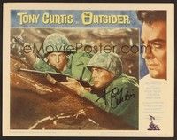 3d492 OUTSIDER signed LC #6 '62 by Tony Curtis, close up as Ira Hayes of Iwo Jima fame!