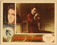 3d494 PAID TO KILL LC #5 '54 close up of Dane Clark as the guy who paid to kill himself!