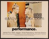 3d498 PERFORMANCE LC #1 '70 directed by Nicolas Roeg, c/u of James Fox & sexy Michele Breton!