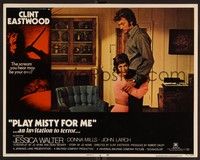 3d507 PLAY MISTY FOR ME LC #4 '71 Clint Eastwood with psycho Jessica Walter kneeling by him!