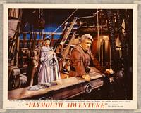 3d508 PLYMOUTH ADVENTURE photolobby '52 beautiful Gene Tierney feels pity for Spencer Tracy!