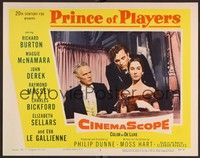 3d517 PRINCE OF PLAYERS LC #3 '55 Richard Burton as Edwin Booth leans over Bickford & Galienne!