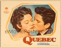 3d519 QUEBEC LC #8 '51 best romantic close up of John Barrymore Jr. & beautiful Corinne Calvet!