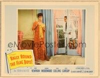 3d521 RALLY ROUND THE FLAG BOYS LC #3 '59 half-dressed Paul Newman on Joan Collins' balcony!