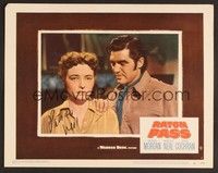 3d525 RATON PASS signed LC #2 '51 by Patricia Neal, who's close up looking sad by Steve Cochran!