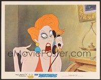 3d531 RESCUERS LC '77 Disney, close up of Madame Medusa screaming on telephone!