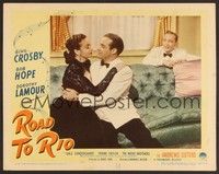 3d535 ROAD TO RIO LC #4 '48 Bing Crosby watches Bob Hope embracing Dorothy Lamour!