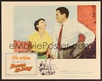 3d538 ROMAN HOLIDAY LC #6 R60 close up of Audrey Hepburn & Gregory Peck smiling at each other!