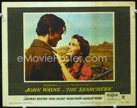 3d557 SEARCHERS LC #3 '56 John Ford classic, super close up of Jeff Hunter and smiling Vera Miles!