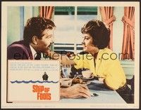 3d568 SHIP OF FOOLS LC '65 close up of Elizabeth Ashley & George Segal at dinner table!