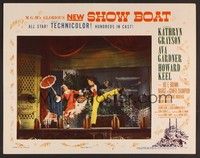 3d571 SHOW BOAT LC #7 '51 Kathryn Grayson with parasol & Howard Keel performing on stage!