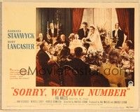 3d585 SORRY WRONG NUMBER LC #8 '48 groom Burt Lancaster & bride Barbara Stanwyck cut wedding cake!