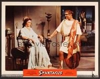 3d590 SPARTACUS LC '61 Kubrick, close up of Laurence Olivier & seated Jean Simmons!
