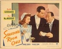 3d595 STANDING ROOM ONLY LC #6 '44 Fred MacMurray between Paulette Goddard & Edward Arnold!