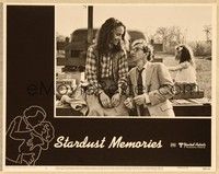 3d597 STARDUST MEMORIES LC #4 '80 Woody Allen talks to pretty Jessica Harper on back of truck!