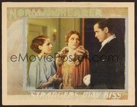 3d602 STRANGERS MAY KISS LC '31 Marjorie Rambeau stands between Norma Shearer & Robert Montgomery!