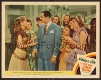 3d065 THIN MAN GOES HOME LC #2 '44 William Powell is sold tickets by a group of pretty girls!