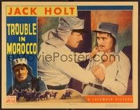3d663 TROUBLE IN MOROCCO LC '37 toughest Legionnaire Jack Holt grabs comarade by the lapels!