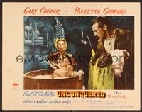 3d671 UNCONQUERED LC #3 '47 Gary Cooper watches sexy naked Paulette Goddard taking a bath!
