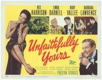 3d214 UNFAITHFULLY YOURS TC '48 Preston Sturges directed, Rex Harrison & sexy Linda Darnell!