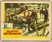 3d684 WESTERNER LC '40 tough Gary Cooper in major outdoor brawl with Dana Andrews!