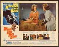 3d687 WHERE LOVE HAS GONE LC #3 '64 Susan Hayward talks to Joey Heatherton sitting on bed!