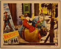 3d690 WINCHESTER '73 LC #3 '50 James Stewart fighting with man to get one-in-a-million rifle!