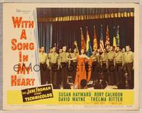 3d693 WITH A SONG IN MY HEART LC #3 '52 Susan Hayward as Jane Froman singing with soldiers!