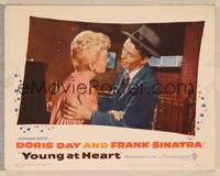 3d696 YOUNG AT HEART LC #8 '54 great close up of Doris Day & Frank Sinatra looking at each other!