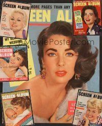3e023 LOT OF 6 SCREEN ALBUM MAGAZINES lot '56 - '58 Debbie, Natalie, Liz Taylor, Kim, Doris Day!