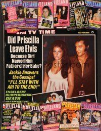 3e028 LOT OF 12 MOVIELAND MAGAZINES lot '70 Liz, Elvis, Jackie O, Marlowe, Priscilla Presley + more!