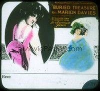 3e127 BURIED TREASURE glass slide '21 wonderful photo & art of beautiful Marion Davies!