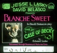 3e131 CASE OF BECKY glass slide '15 close up of schizophrenic Blanche Sweet between two men!