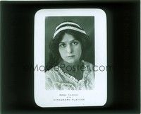 3e156 NORMA TALMADGE glass slide '10s wonderful head & shoulders portrait wearing wool hat!