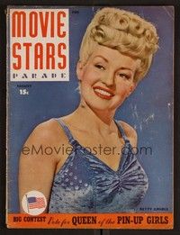 3e104 MOVIE STARS PARADE magazine August 1943 sexy Betty Grable, Queen of the Pin-Up Girls!