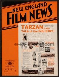 3e059 NEW ENGLAND FILM NEWS exhibitor magazine April 7, 1932 Tarzan the Ape Man press sheet shown!