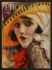 3e067 PHOTOPLAY magazine August 1921 wonderful art of Bebe Daniels in cool hat by Rolf Armstrong!