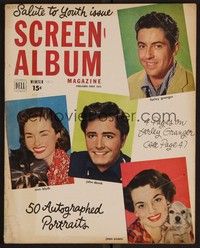 3e116 SCREEN ALBUM magazine Winter 1950 John Derek, Farley Granger, Blyth & Evans salute to youth!