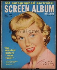 3e120 SCREEN ALBUM magazine Winter 1951-52 head & shoulders smiling portrait of Doris Day!