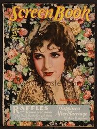 3e082 SCREEN BOOK magazine August 1930 art of pretty Bebe Daniels over flowers by T.A. Lange!