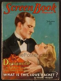 3e076 SCREEN BOOK magazine February 1930 Kay Johnson & Conrad Nagel in Dynamite by John Clarke!