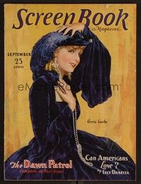 3e083 SCREEN BOOK magazine September 1930 art of beautiful elegant Greta Garbo by T.A. Lange!