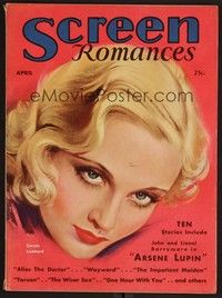 3e090 SCREEN ROMANCES magazine April 1932 wonderful headshot art of sexiest Carole Lombard!