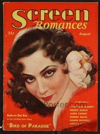 3e094 SCREEN ROMANCES magazine August 1932 art of sexiest Dolores Del Rio from Bird of Paradise!