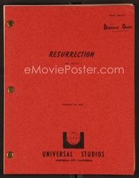3e193 RESURRECTION final draft script January 10, 1979, screenplay by Lewis John Carlino